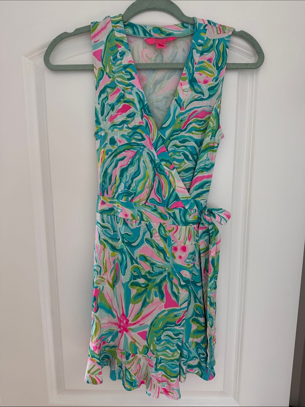 Lilly Pulitzer Girls Wrap Coverup in Teal, Pink & Green